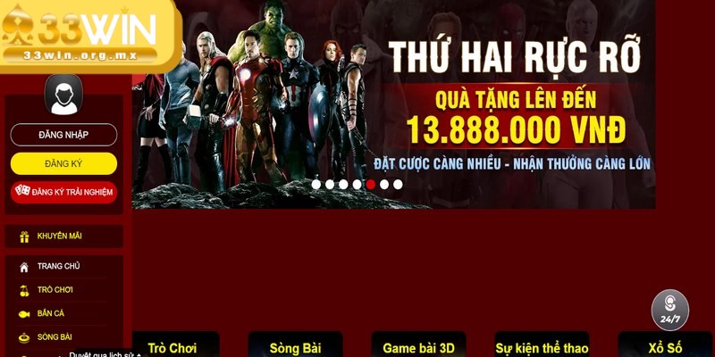 Chơi thử 33WIN 1 Chơi game không cần cung cấp các thông tin đăng ký