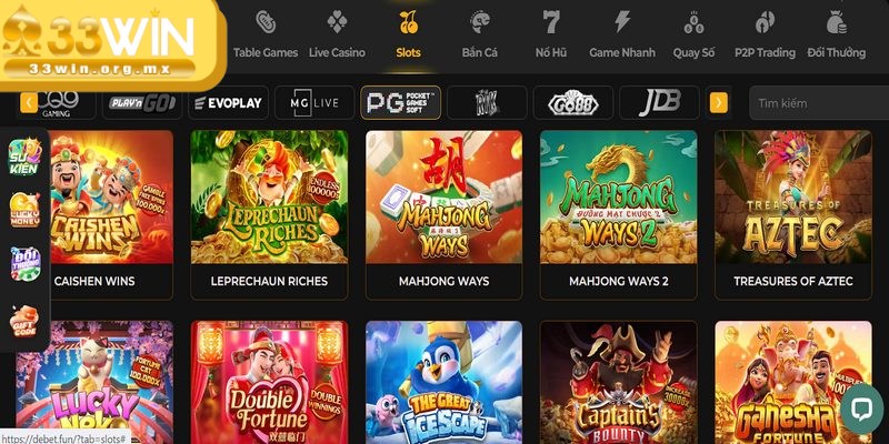 PG Nổ Hũ – Sảnh game đẳng cấp thu hút hàng ngàn người chơi 3 Vô vàn những tựa game đặc sắc có mặt tại PG Nổ Hũ 33WIN